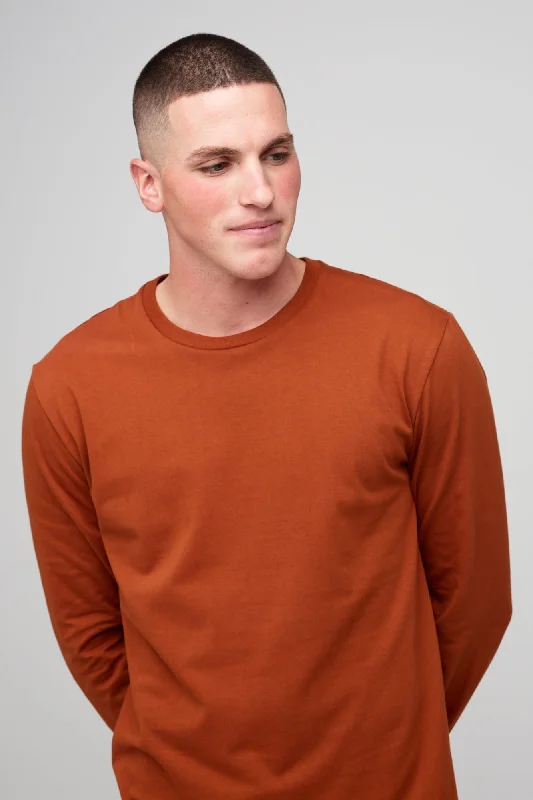 men's graphic design t-shirts -Men's Long Sleeve T Shirt - Cinnamon