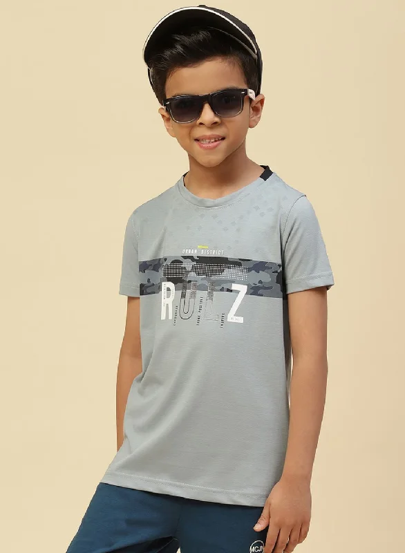 men's seasonal graphic t-shirts -Boys Blue Printed T-Shirt