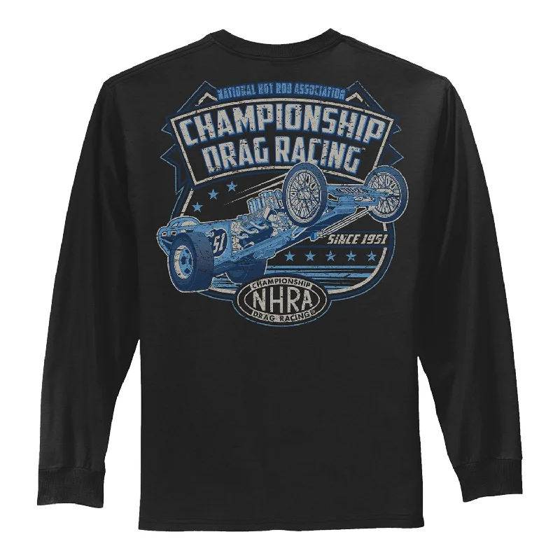 men's sports t-shirts -Retro NHRA Hot Rod Long-Sleeve T-Shirt