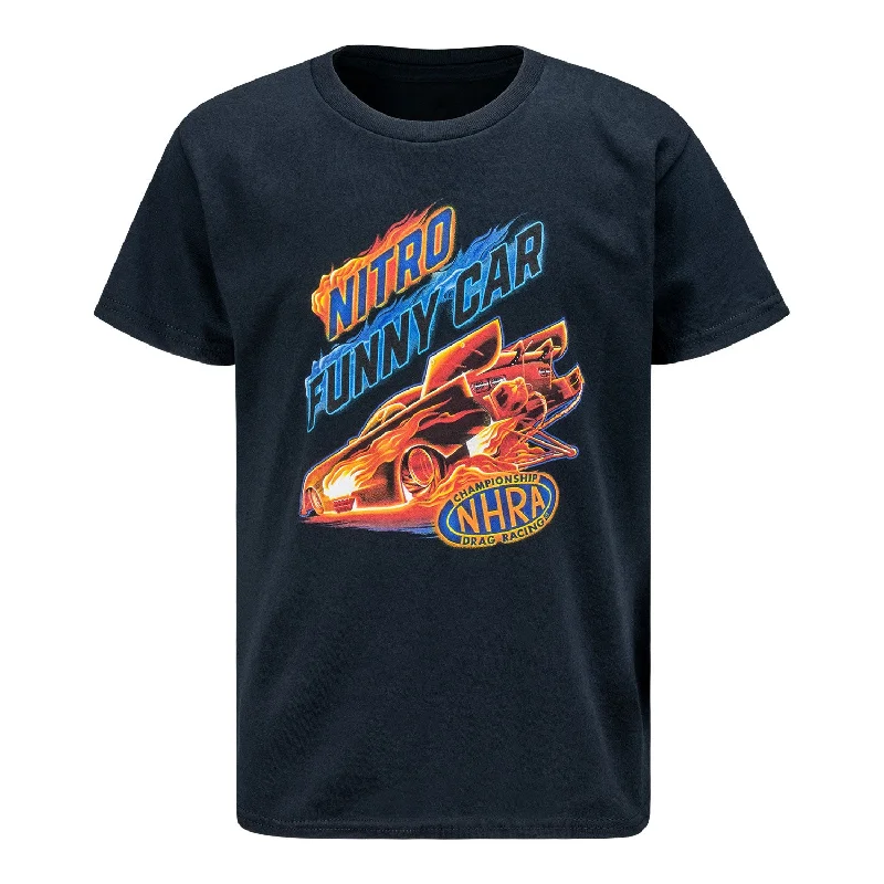 men's basic t-shirts -Youth Funny Car Flame T-Shirt