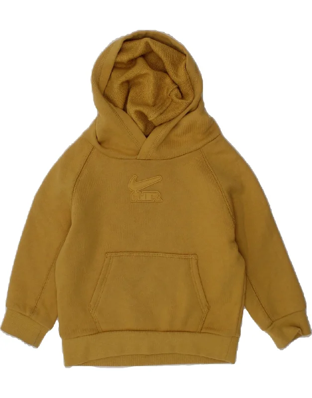 men's hoodie for warmth -NIKE Baby Boys Graphic Hoodie Jumper 12-18 Months Yellow Cotton