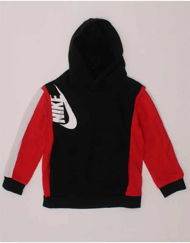 men's lightweight fleece hoodies -NIKE Baby Boys Graphic Hoodie Jumper 18-24 Months Black Colourblock Cotton