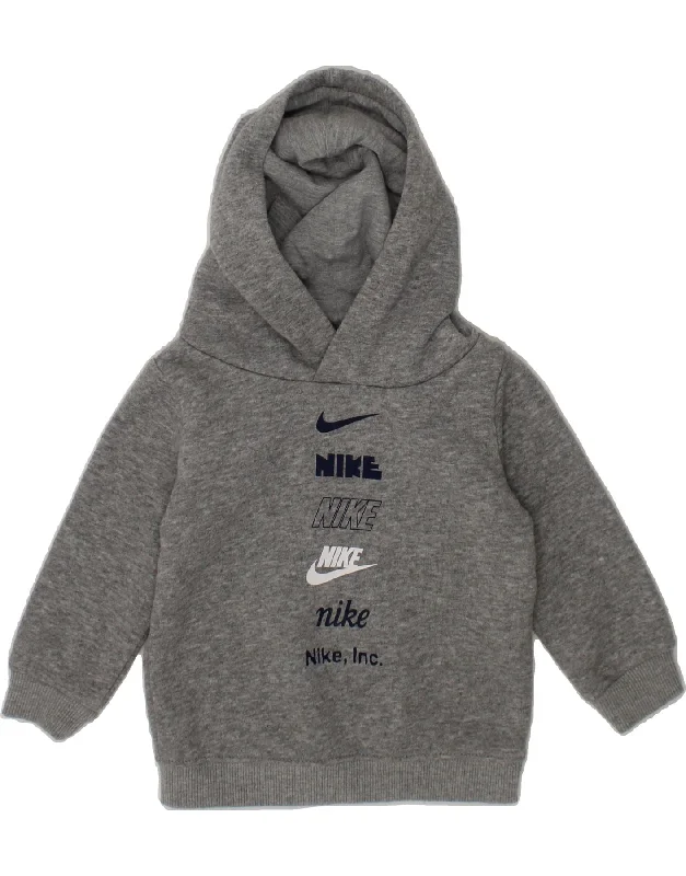 men's hoodie for weekend wear -NIKE Baby Boys Graphic Hoodie Jumper 6-9 Months Grey Cotton