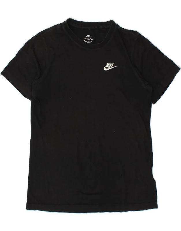 men's basic slim fit t-shirts -NIKE Boys Graphic T-Shirt Top 13-14 Years XL Black Cotton