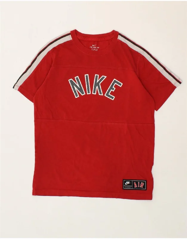 men's soft cotton t-shirts -NIKE Boys Graphic T-Shirt Top 13-14 Years XL Red Cotton