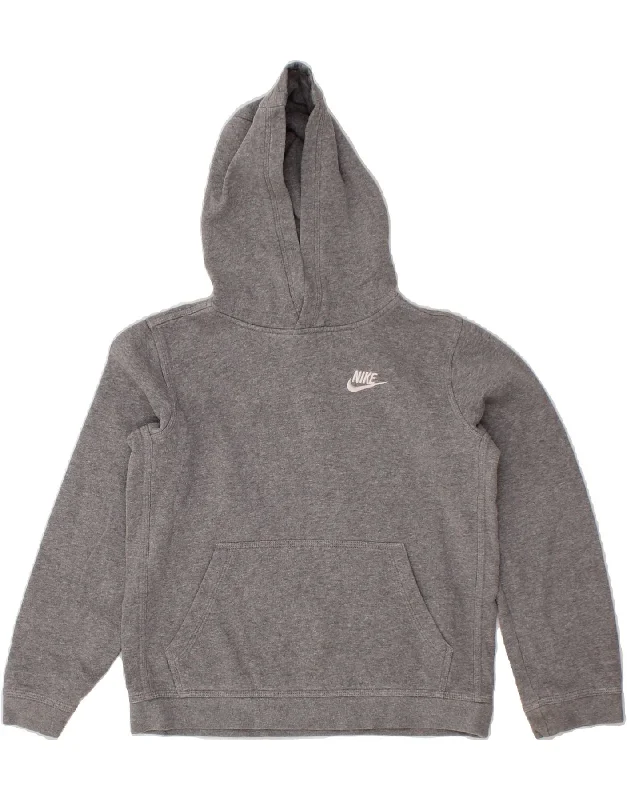 men's eco-friendly hoodies -NIKE Boys Hoodie Jumper 12-13 Years Large Grey Cotton