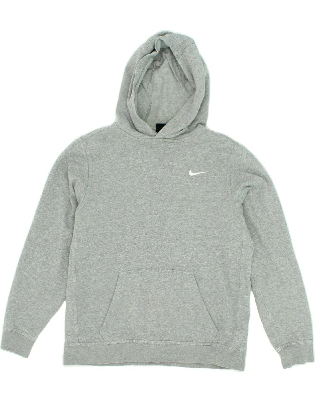 men's printed hoodies for winter -NIKE Boys Hoodie Jumper 13-14 Years XL Grey Cotton