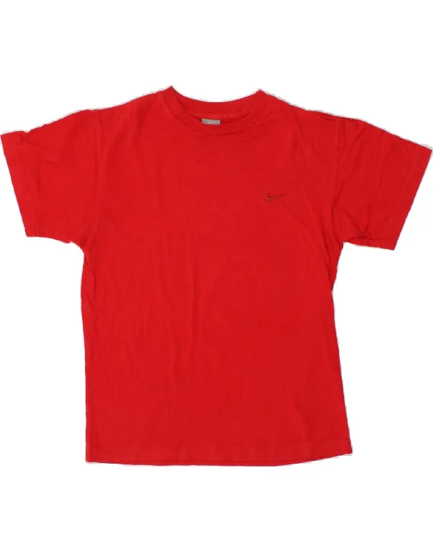 men's soft t-shirts for lounging -NIKE Boys T-Shirt Top 14-15 Years Large Red Cotton