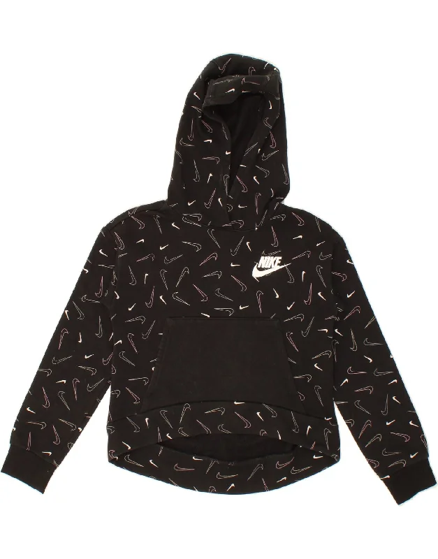 men's high-quality hoodies -NIKE Girls Graphic Hoodie Jumper 10-11 Years Medium  Black