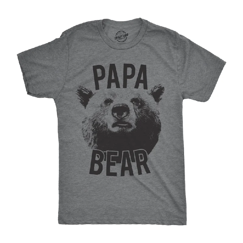 men's eco-friendly graphic t-shirts -Papa Bear Realistic Men's T Shirt