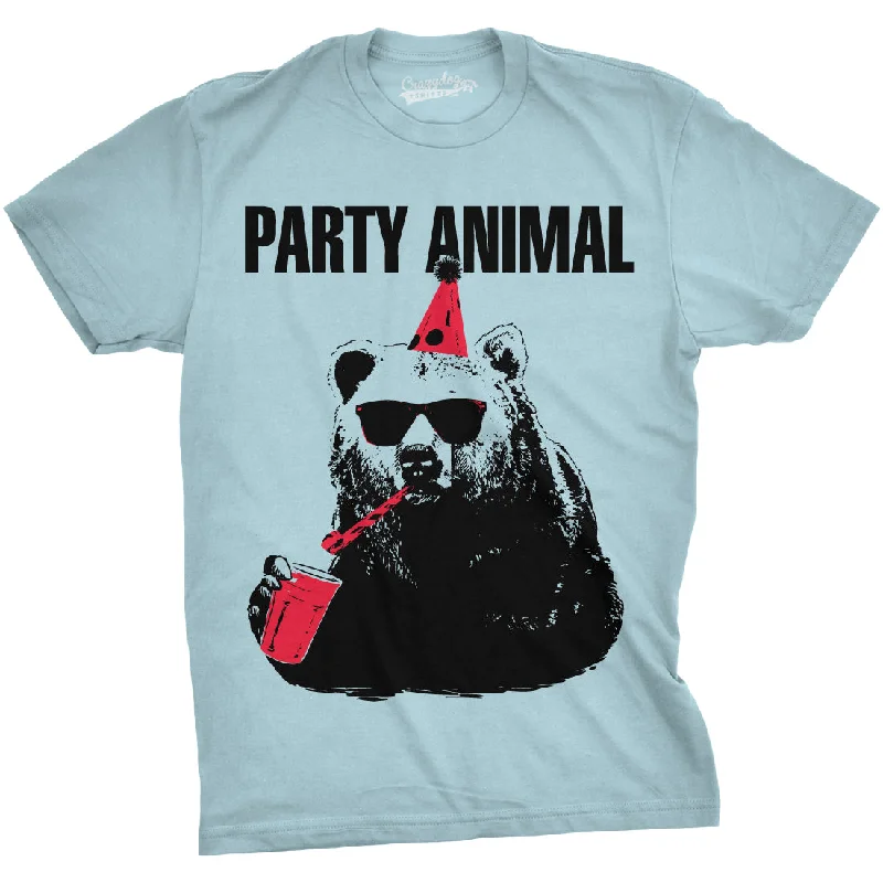 men's bold graphic t-shirts -Party Animal Men's T Shirt