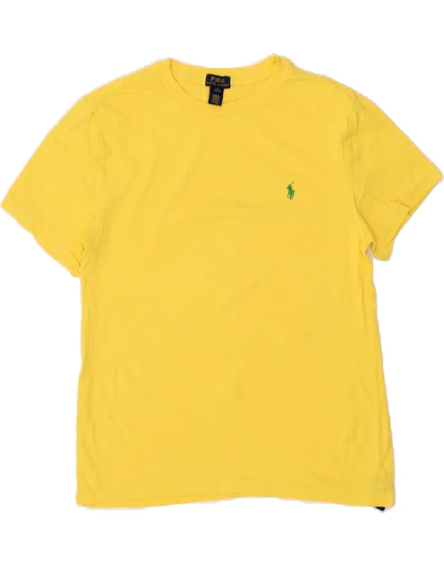 men's colorful t-shirts -POLO RALPH LAUREN Boys T-Shirt Top 14-15 Years Large Yellow Cotton