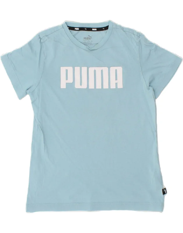 men's minimalist t-shirts -PUMA Boys Graphic T-Shirt Top 11-12 Years Blue