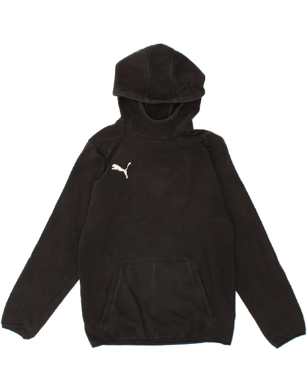 trendy zip-up sweatshirts for men -PUMA Boys Hoodie Jumper 13-14 Years XL Black Cotton