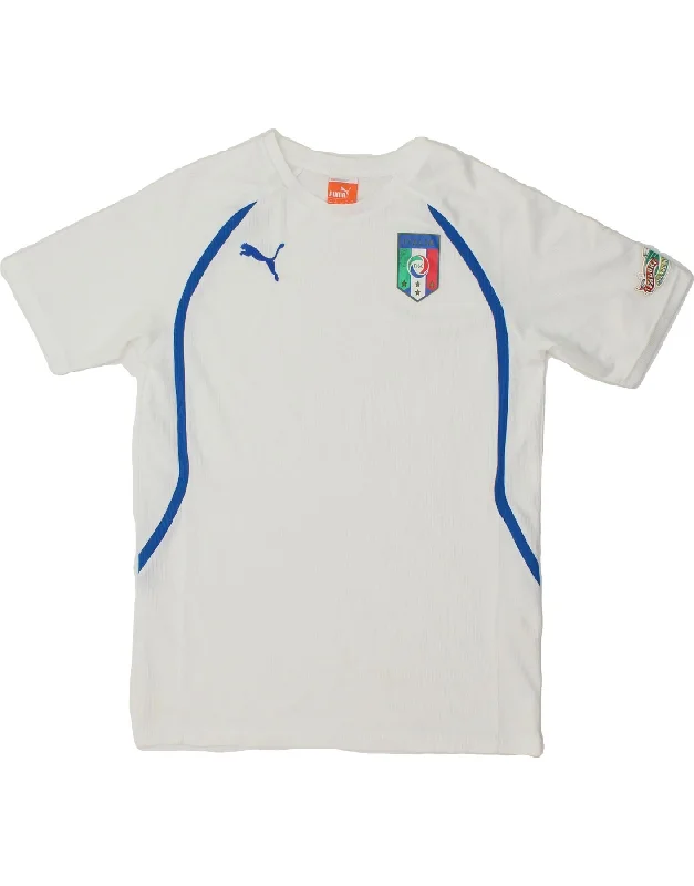 men's sport t-shirts -PUMA Boys Italia Graphic T-Shirt Top 15-16 Years 2XL  White