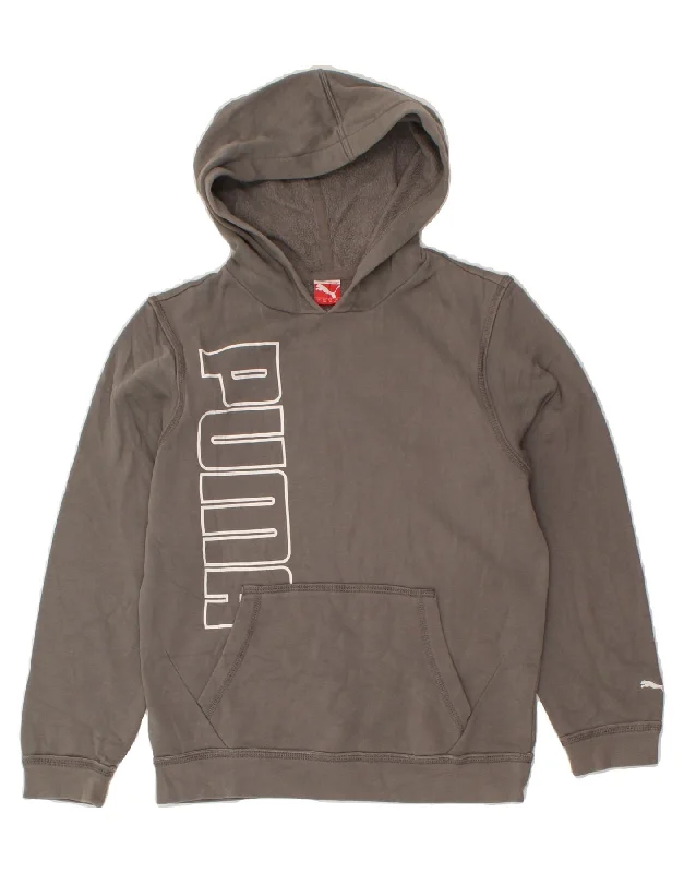 men's lightweight fleece hoodies -PUMA Girls Graphic Hoodie Jumper 11-12 Years  Grey