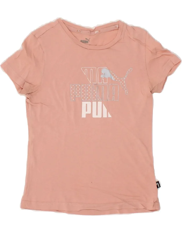 men's summer casual t-shirts -PUMA Girls Graphic T-Shirt Top 9-10 Years Medium Pink