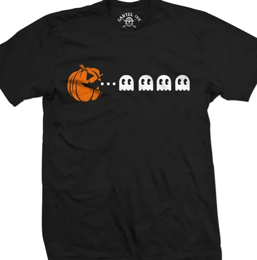 men's graphic t-shirts -Pumpkin Pac Man Men's T-Shirt