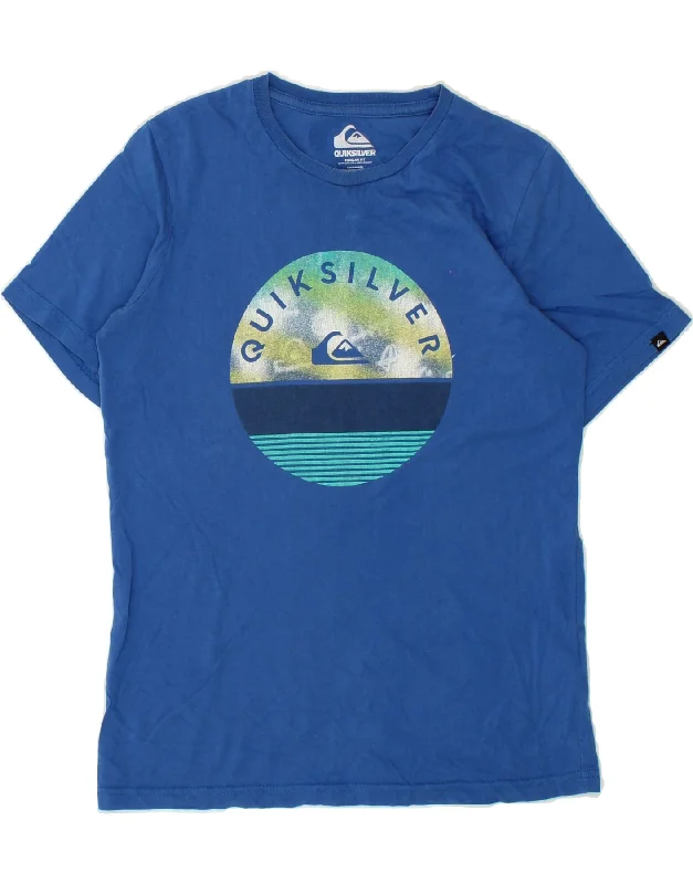 men's basic t-shirts -QUIKSILVER Boys Regular Fit Graphic T-Shirt Top 11-12 Years Blue Cotton