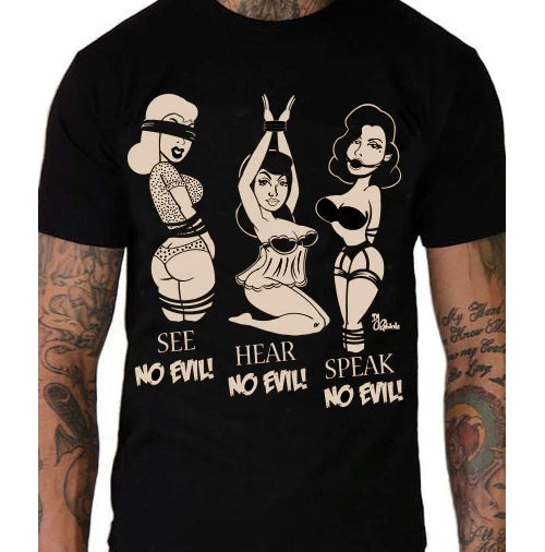 men's graphic design t-shirts -See No Evil Hear No Evil Speak No Evil Mens T-Shirt