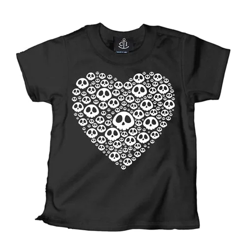 men's comfortable graphic t-shirts -Skully Heart Kid's T-Shirt