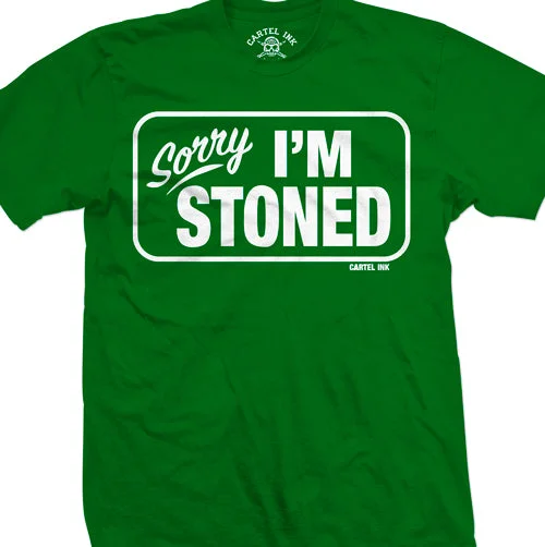 trendy graphic tees for men -Sorry I'm Stoned Men's T-Shirt