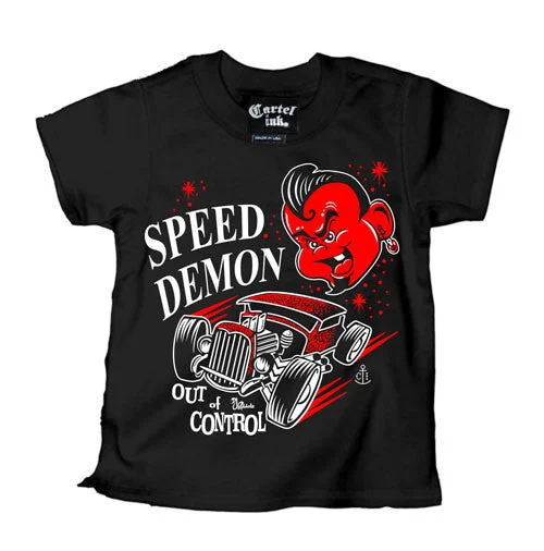 men's summer casual t-shirts -Speed Demon Out of Control Kid's T-Shirt