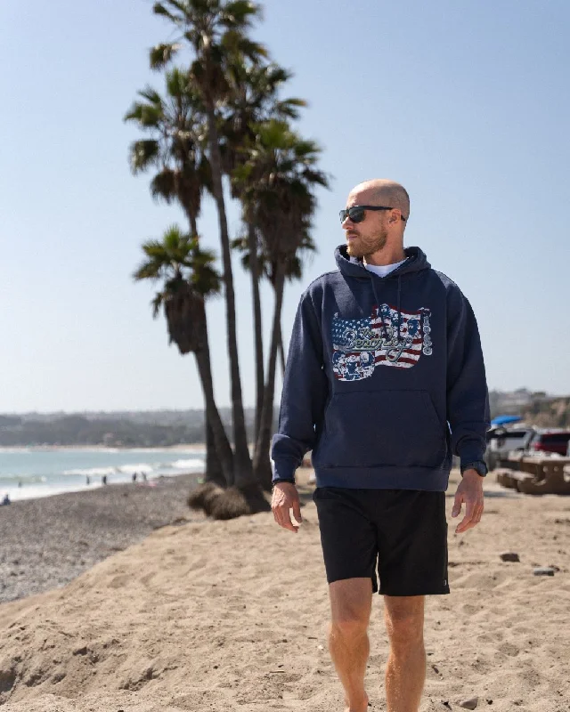 men's hoodie with pockets -The Beach Boys X Jack's "Spirit of America" L/S Pullover Hoodie