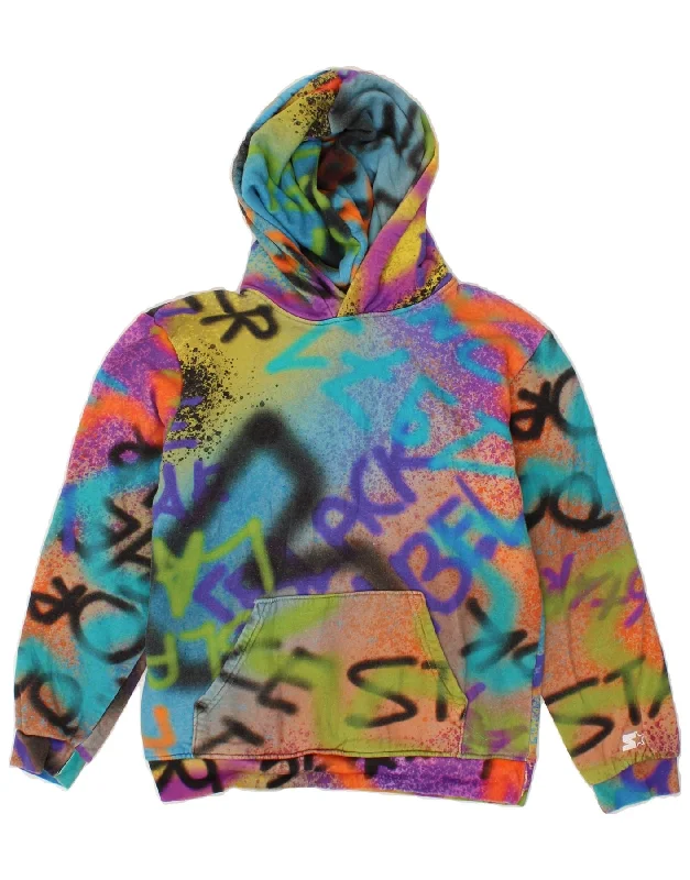 men's sports hoodies for gym -STARTER Girls Graphic Hoodie Jumper 15-16 Years Multicoloured Tie Dye