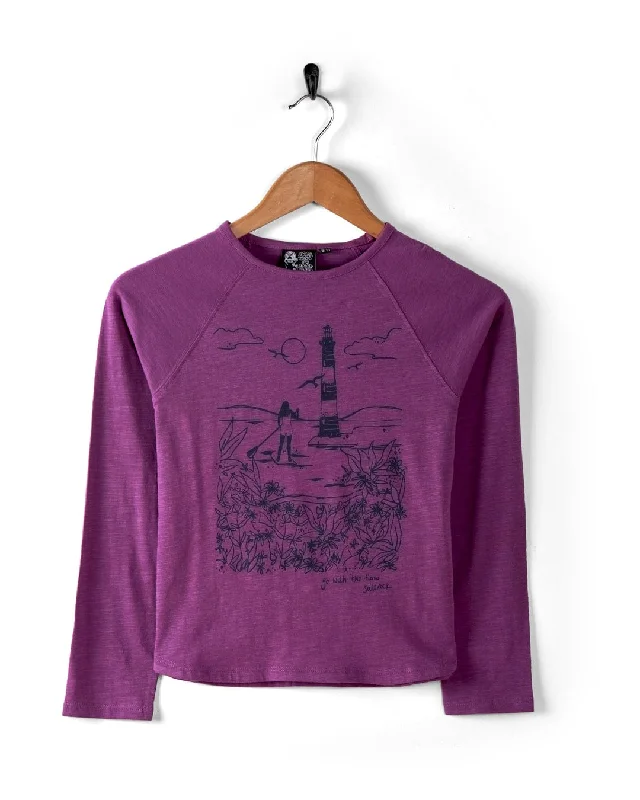 men's cotton t-shirts -Sup Girl - Kids Long Sleeve T-Shirt - Purple