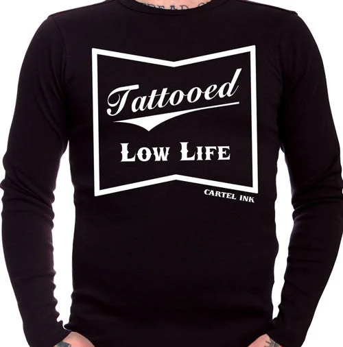 men's custom graphic t-shirts -Tattooed Low Life Long Sleeve T-Shirt