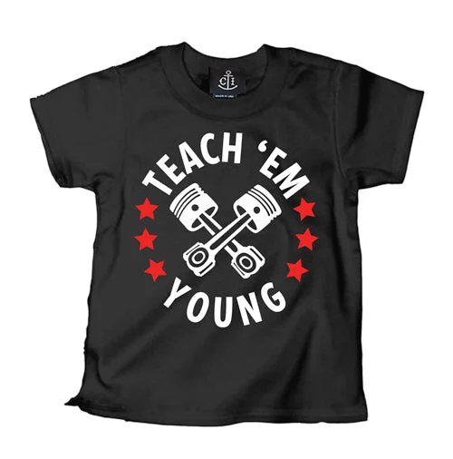 men's stylish t-shirts -Teach 'em Young Kid's T-Shirt