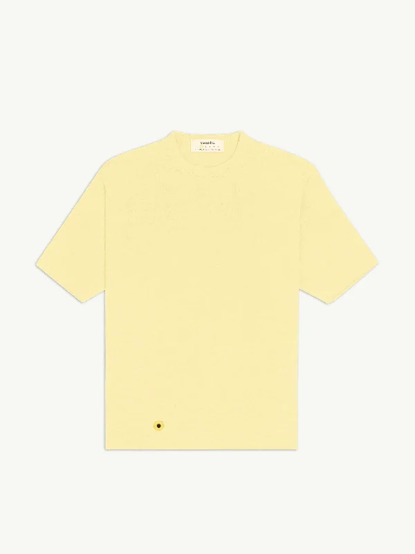 men's minimalist t-shirts -The Knitted T-Shirt - Lemon Yellow