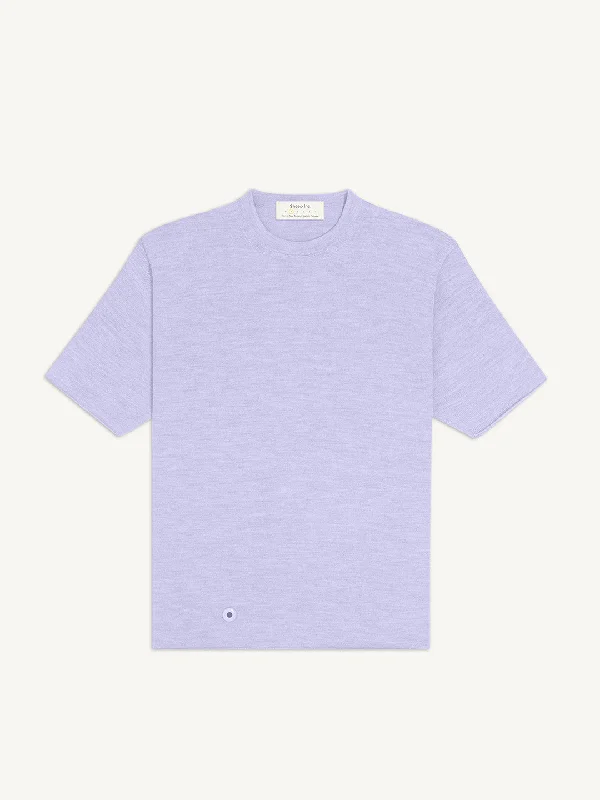 men's logo t-shirts -The Knitted T-Shirt - Lupin Lilac