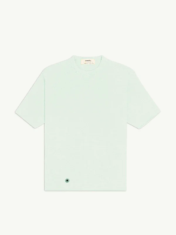 men's lightweight t-shirts -The Knitted T-Shirt - Mint Green