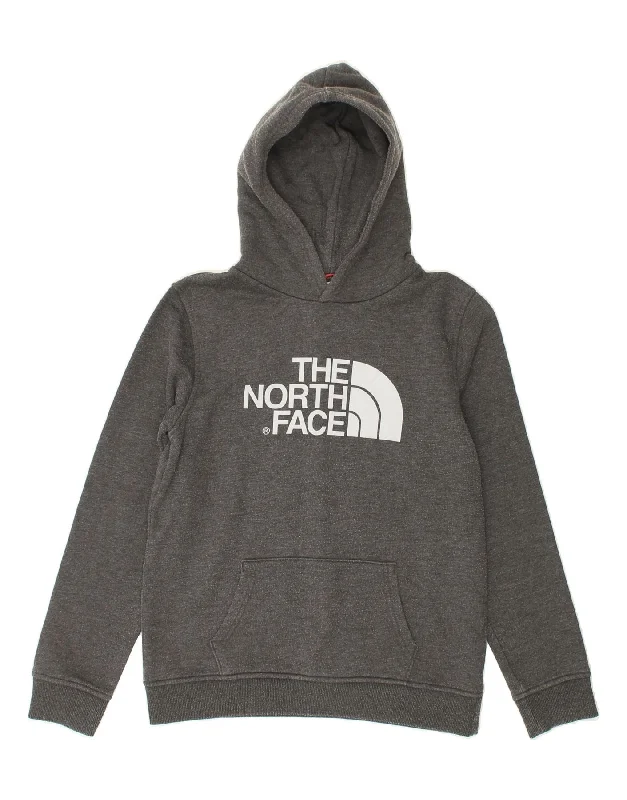 men's oversized hoodies -THE NORTH FACE Boys Graphic Hoodie Jumper 14-15 Years XL  Grey Cotton