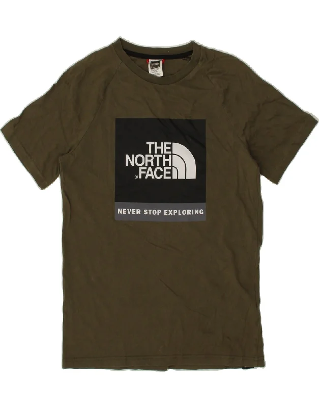 men's lightweight t-shirts -THE NORTH FACE Boys Graphic T-Shirt Top 14-15 Years XL Green Cotton