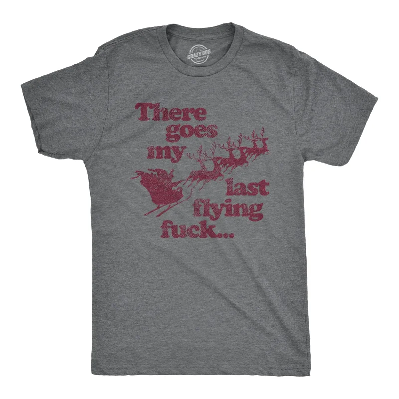 men's casual summer t-shirts -There Goes My Last Flying Fuck Santa Men's T Shirt