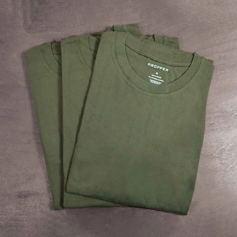 men's colorful graphic t-shirts -Pack Of 3 OD Green T-Shirts