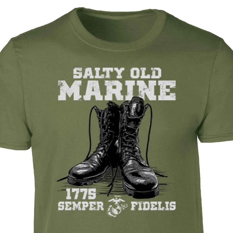 casual t-shirts for men -Salty Old Marine T-shirt