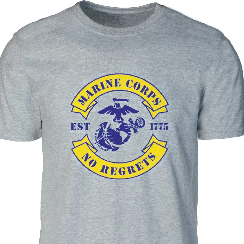 men's modern fit t-shirts -USMC No Regrets T-shirt