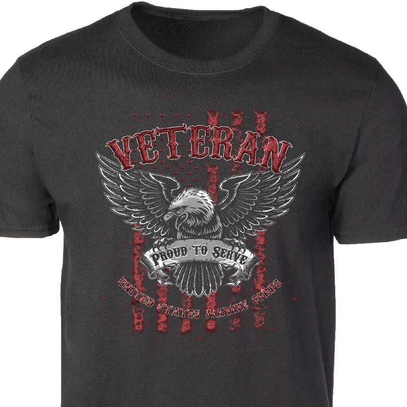 men's simple cotton t-shirts -USMC Eagle Veteran T-shirt