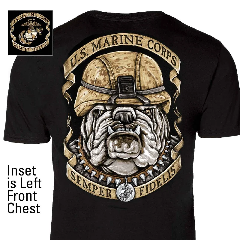 men's colorful t-shirts -US Marine Corps Bulldog T-shirt