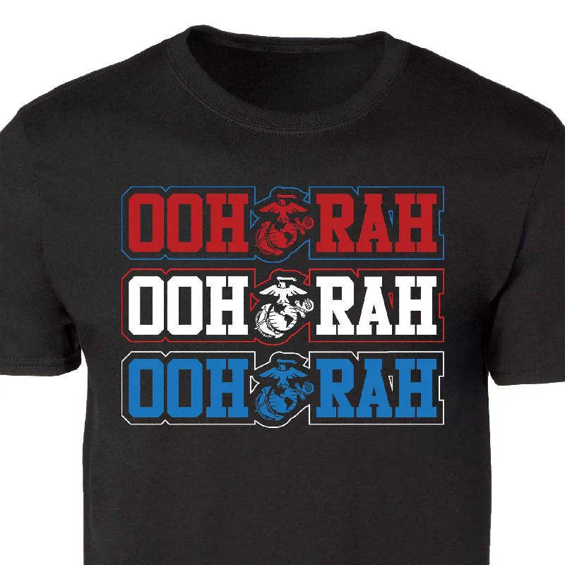 men's cotton t-shirts -Red, White, & Blue Oohrah T-shirt