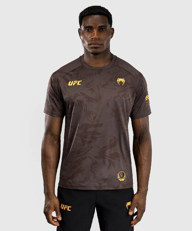 men's cotton blend t-shirts -UFC Fusion by Venum Fight Week Men’s Dry-Tech T-Shirt - Earthen Brown