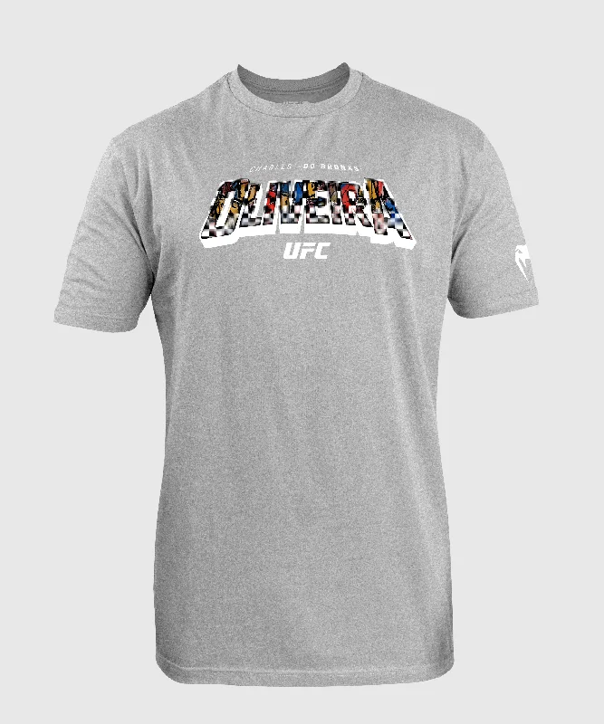 men's designer t-shirts -UFC Unrivaled by Venum Charles Oliveira Men’s T-Shirt - Heather Grey