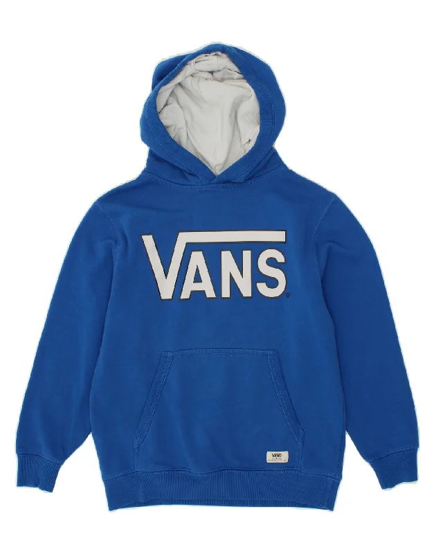 trendy hoodies for men -VANS Boys Graphic Hoodie Jumper 10-11 Years Medium  Blue Cotton