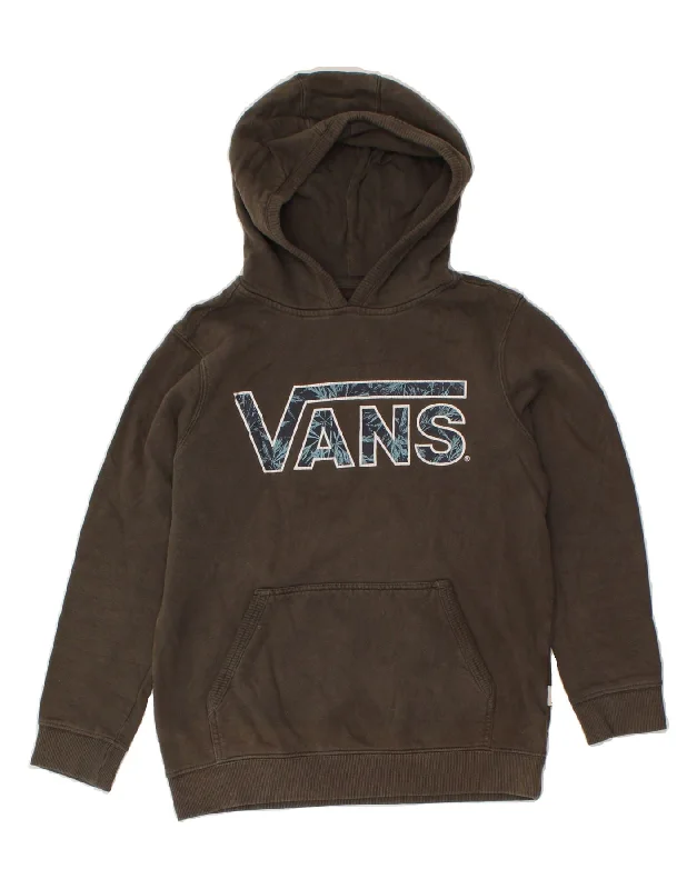 men's hoodies for casual wear -VANS Boys Graphic Hoodie Jumper 11-12 Years Medium Grey Cotton