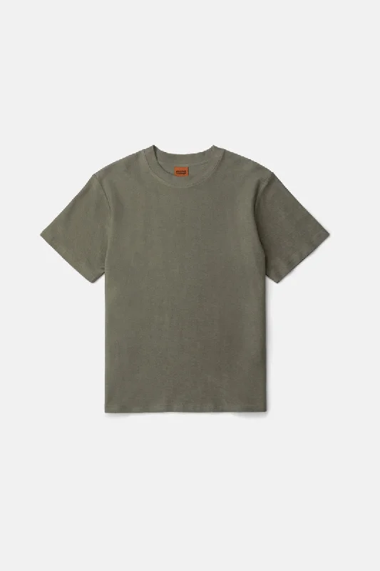 men's sporty t-shirts -Vintage Terry Ss T Shirt Moss