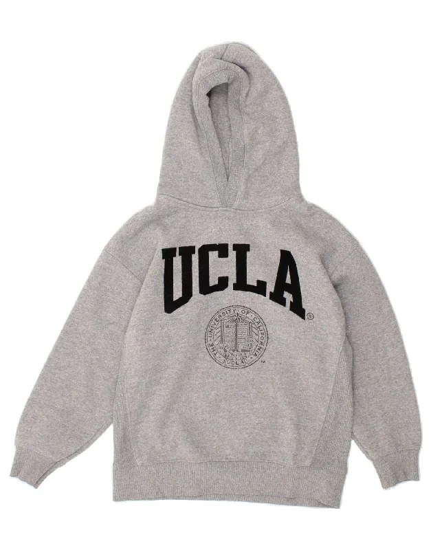 comfortable cotton sweatshirts -ZARA Boys UCLA Graphic Hoodie Jumper 9-10 Years Grey Cotton